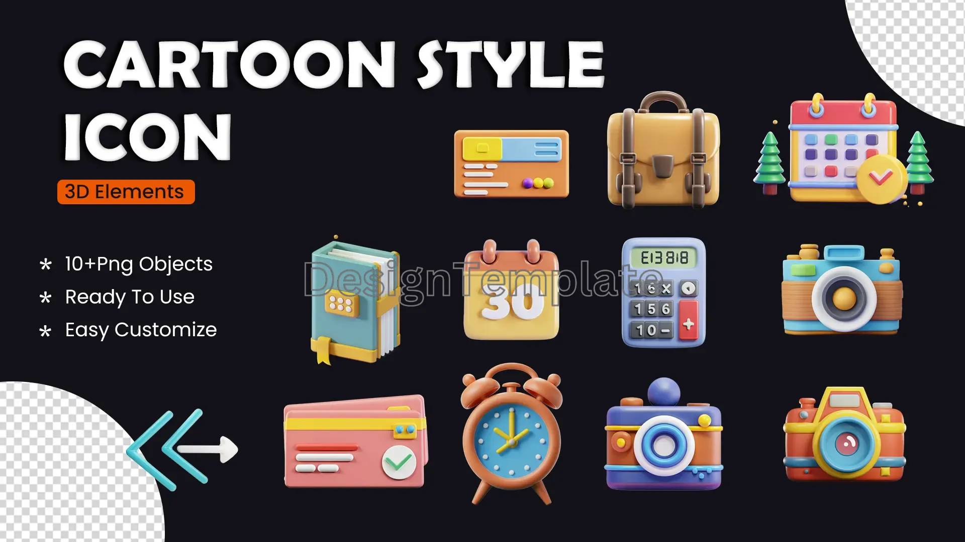 Playful Style Icons 3D Elements Pack image